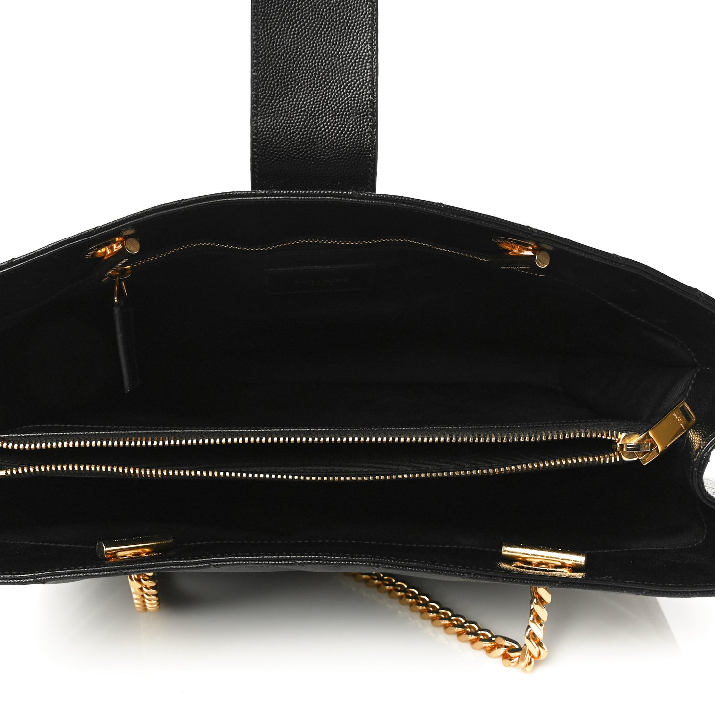 Grain De Poudre Matelasse Chevron Monogram Shopping Bag Black