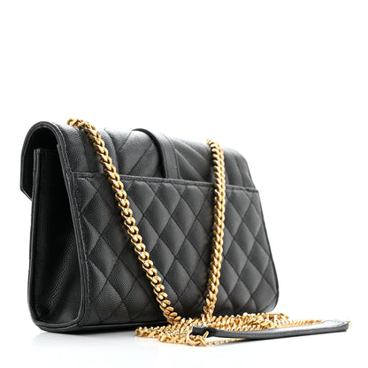 Saint Laurent Grain De Poudre Textured Mixed Matelasse Triquilt Small Monogram Satchel Black 3 of 11
