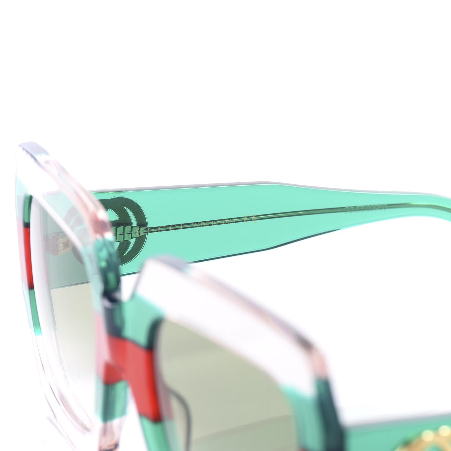 Square Web Frame GG0178S Sunglasses Green Red