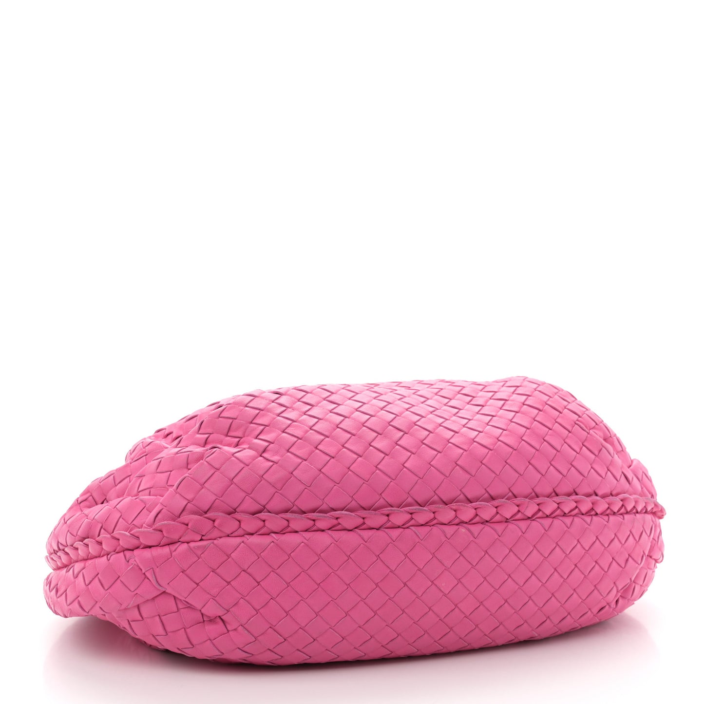 Nappa Intrecciato Small Veneta Hobo Fuchsia