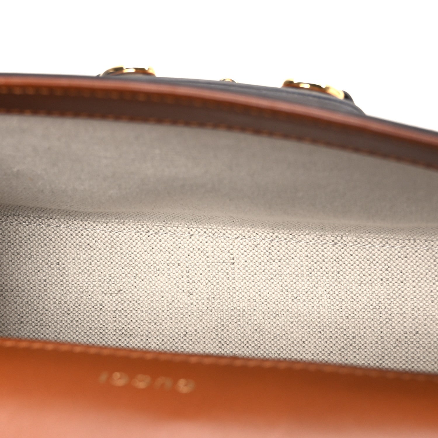 Gucci New Canvas Charisma Calfskin Crystal GG Monogram Mini Horsebit 1955 Shoulder Bag Camel Ebony 5 of 11