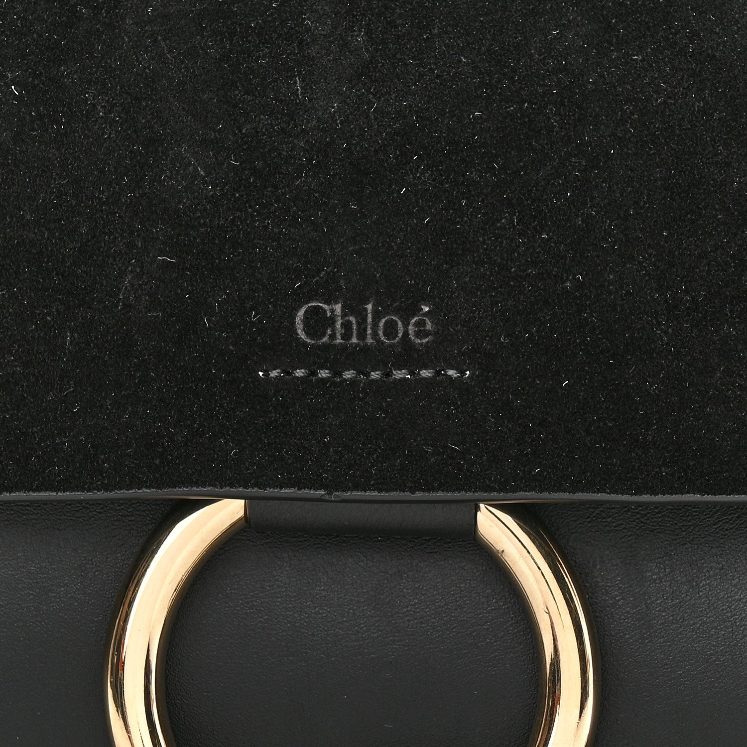 Chloe Suede Calfskin Small Faye Shoulder Bag Black 8 of 10
