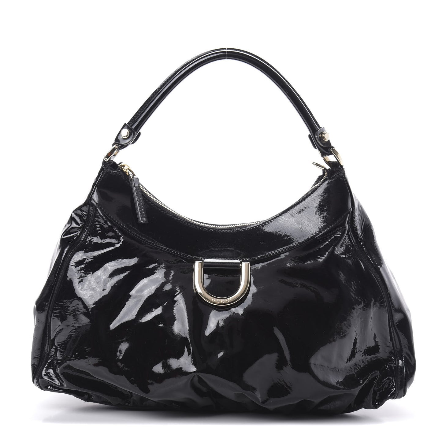 Patent Large D Gold Ring Hobo Black