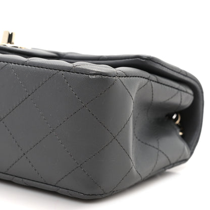 Chanel Lambskin Quilted Mini Rectangular Flap Dark Grey 11 of 12