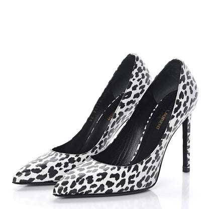 Saint Laurent Soft Calfskin Baby Cat Paris 105 Pumps 37.5 White Black 3 of 10