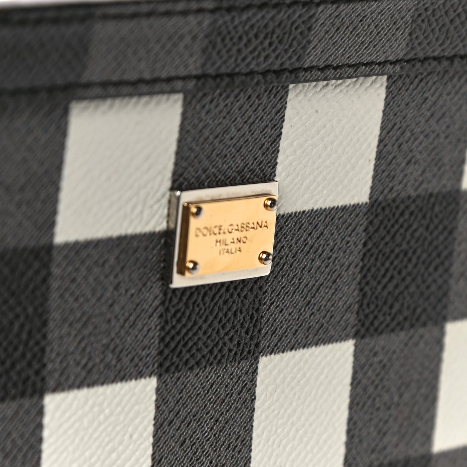 Dolce & Gabbana Dauphine Print Checker Medium Miss Sicily Satchel Black White 17 of 18