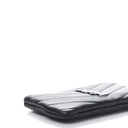 Saint Laurent Calfskin Matelasse Monogram Key Pouch Black 7 of 11
