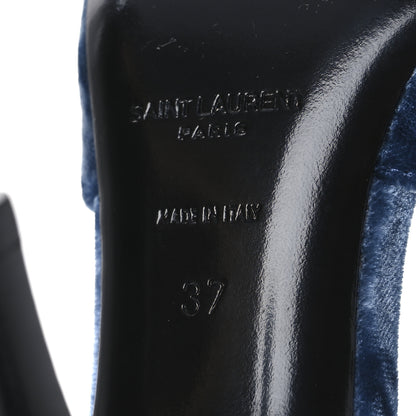 Saint Laurent Velluto Mastrop Tom 90 Dream Slingback Pumps 37 Denim 8 of 12