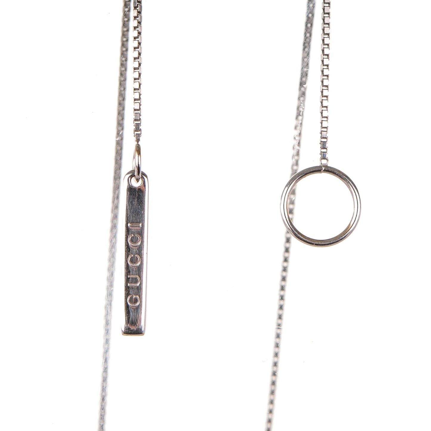 18K White Gold 20mm Lariat Necklace