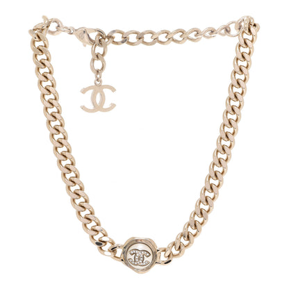 Chanel Pearl Crystal CC Chain Choker Necklace Gold 3 of 6