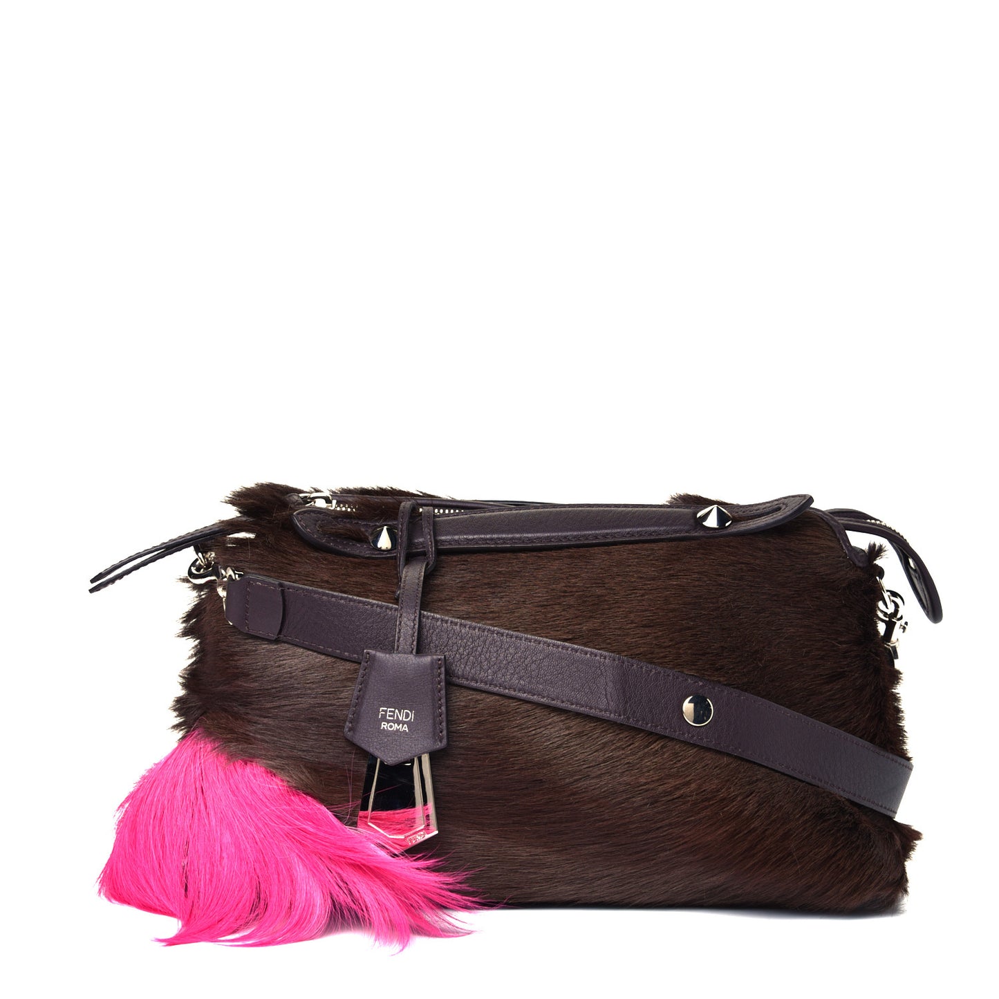 Springbok Vitello Dolce Medium By The Way Boston Bag Brown Pink