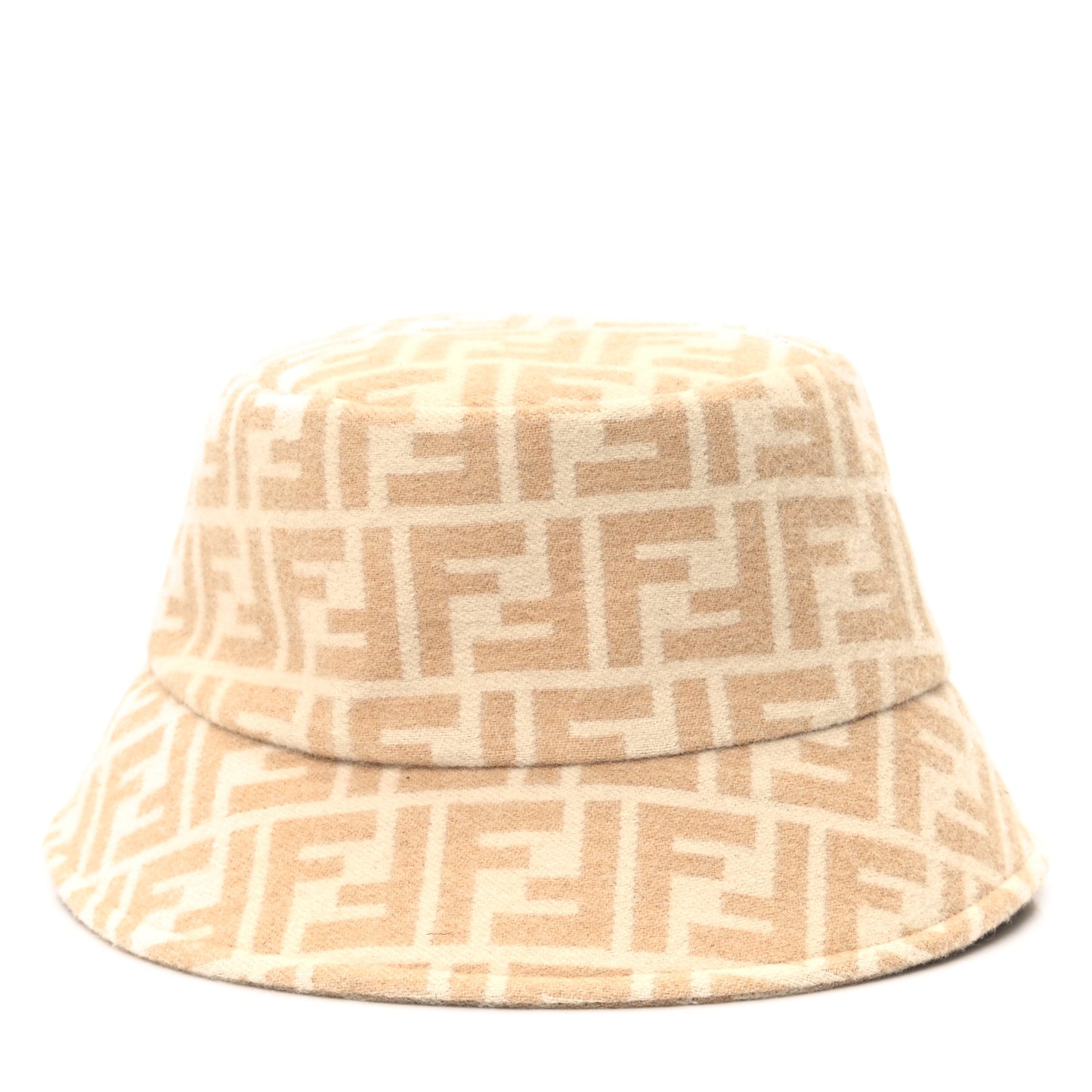 Wool Silk FF Bucket Hat M Beige