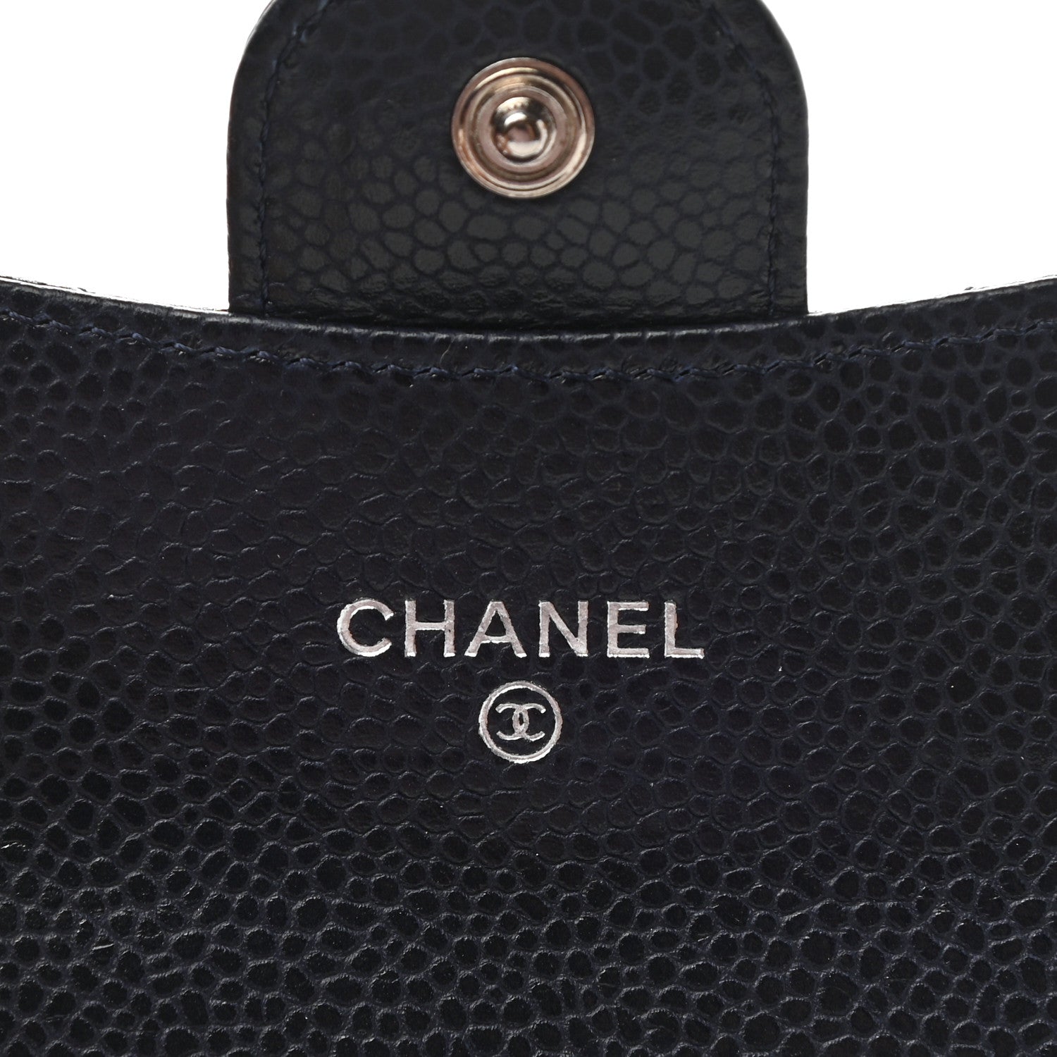 Chanel Caviar Quilted Flap Card Holder Wallet Navy Blue 6 of 9