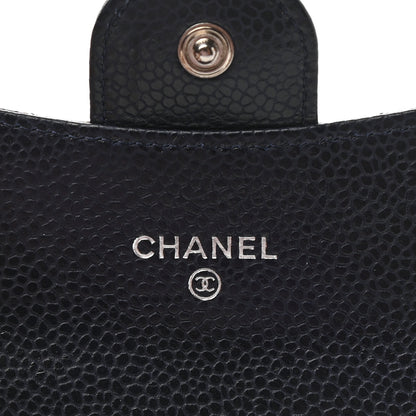 Chanel Caviar Quilted Flap Card Holder Wallet Navy Blue 6 of 9