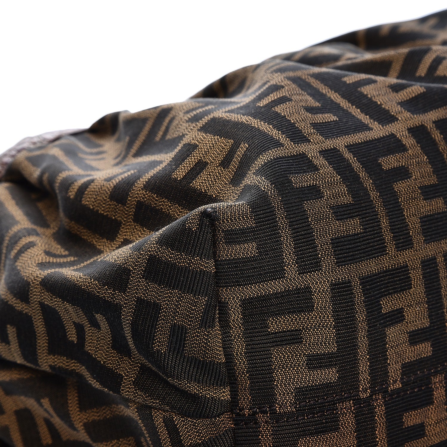Fendi Zucca Calfskin Crocodile Embossed Large Chef Shopper Tote Tobacco 10 of 11