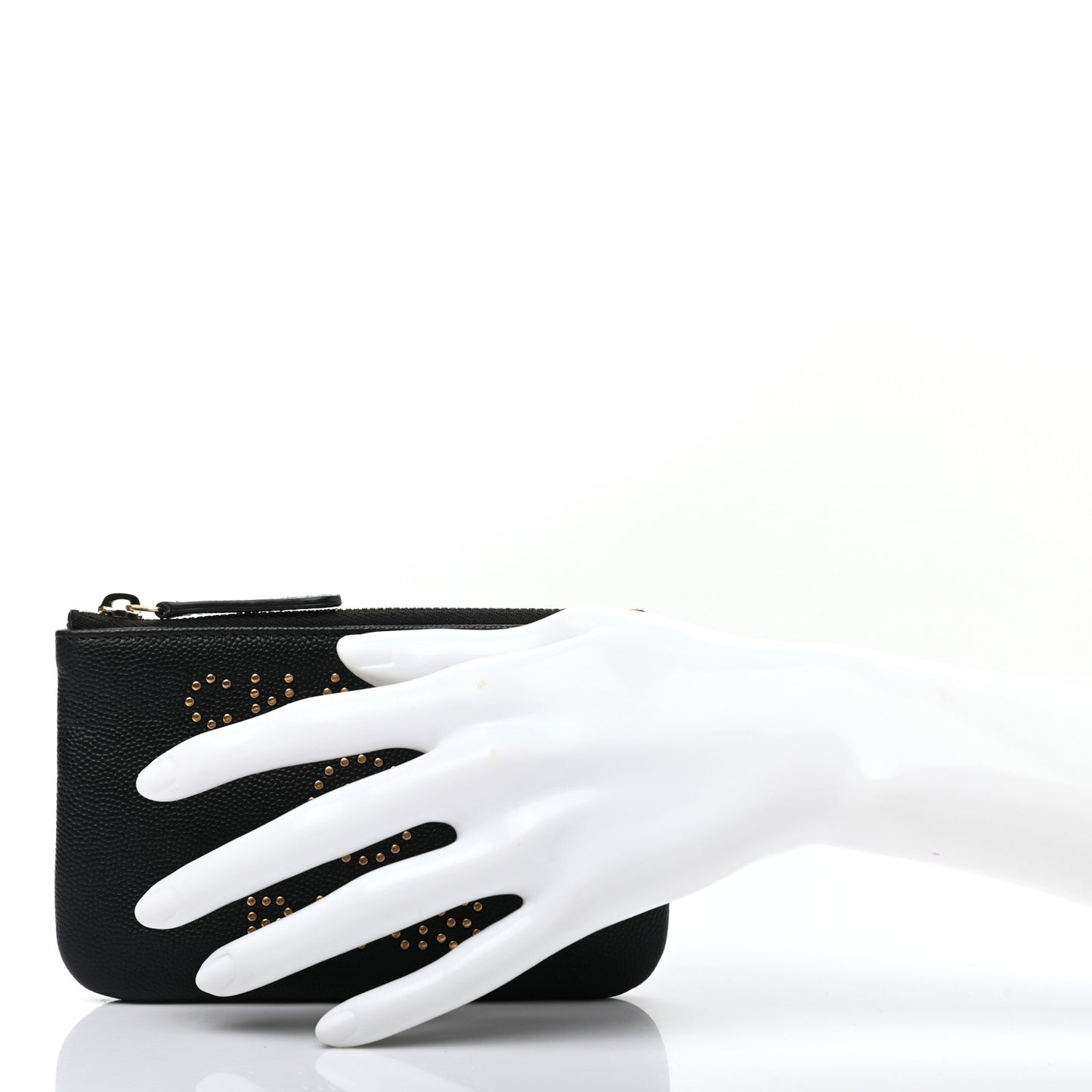 Caviar Studded Deauville Cosmetic Pouch Black
