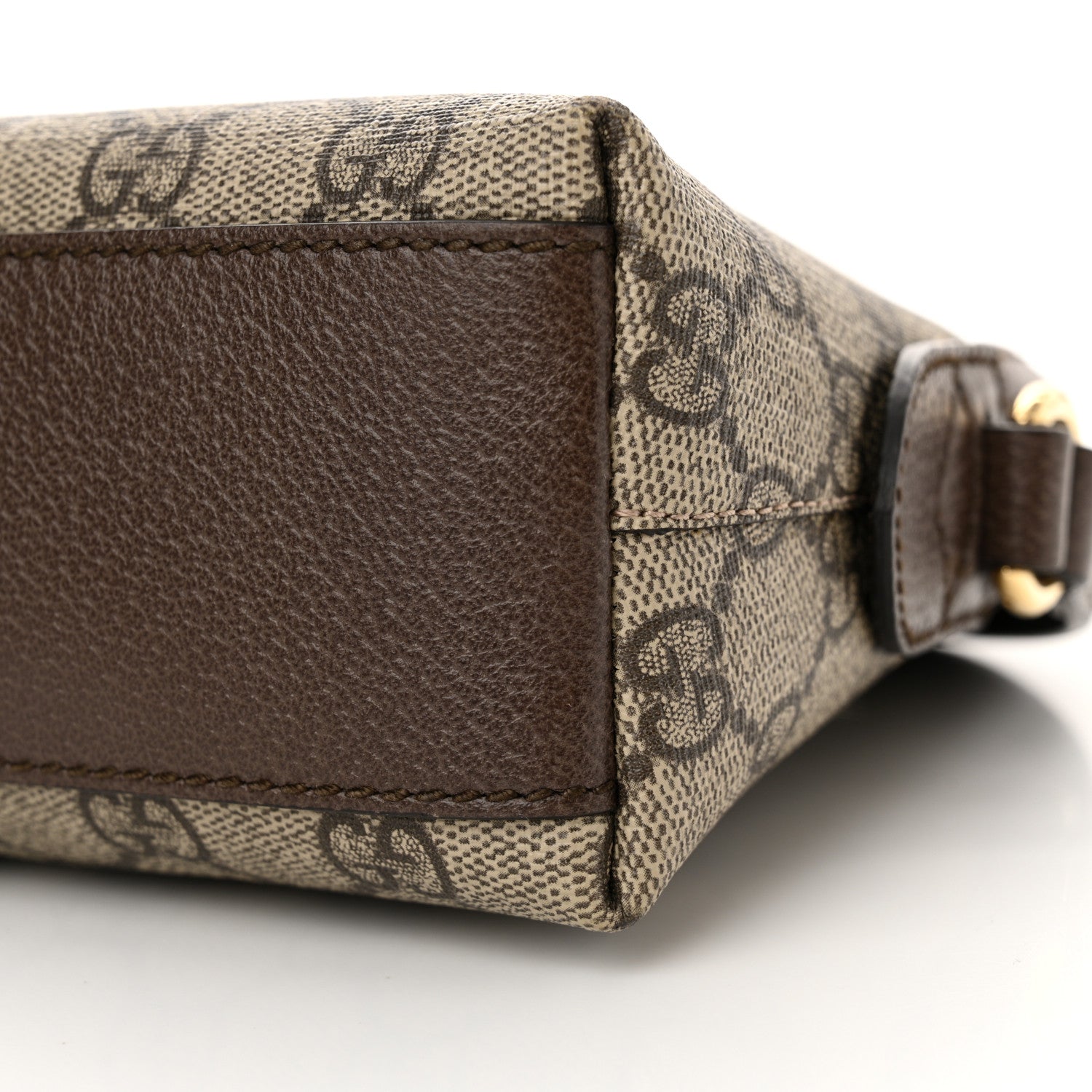 Gucci GG Supreme Monogram Textured Dollar Calfskin Web Small Ophidia Dome Shoulder Bag Beige Ebony New Acero 10 of 11