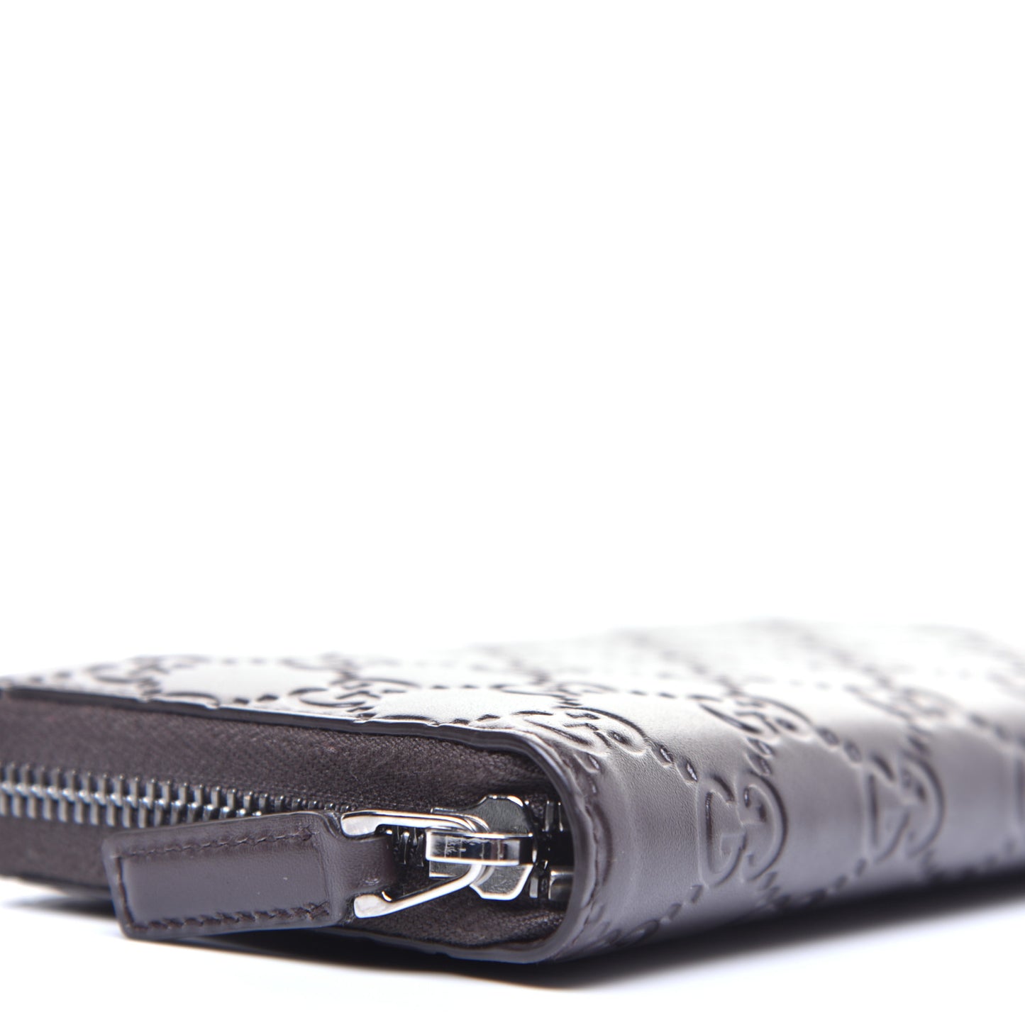 Guccissima Zip Around Wallet Dark Brown