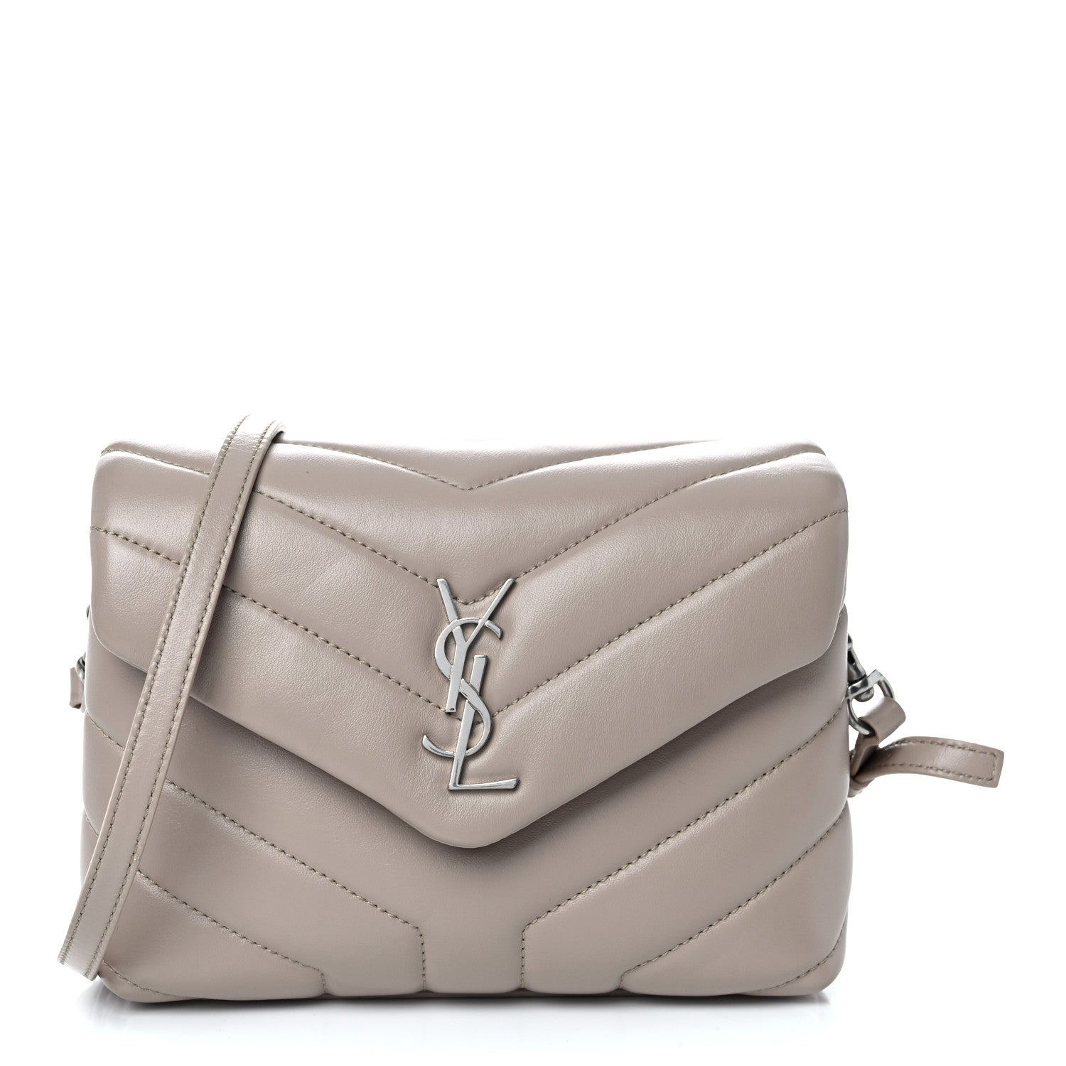 Saint Laurent Calfskin Y Quilted Monogram Toy Loulou Crossbody Bag Light Natural 1 of 11