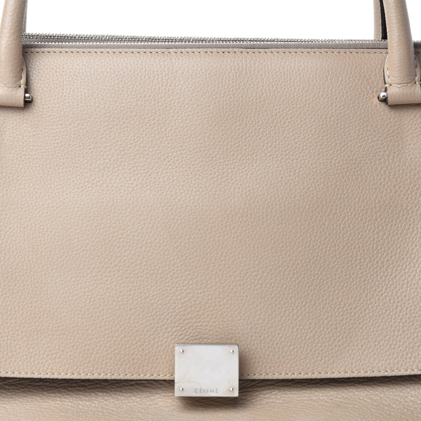 Drummed Calfskin Suede Double Zip Trapeze Sand