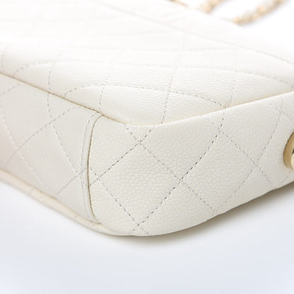 Chanel Caviar Flat Quilted Small Coco Tassel Camera Case White 9 of 9