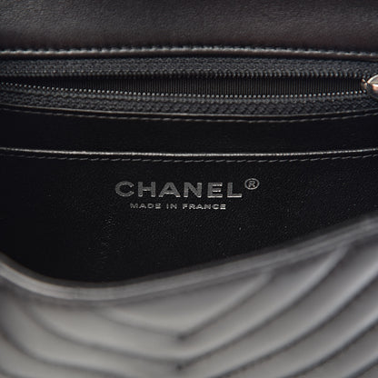 Chanel Lambskin Chevron Quilted Mini Square Flap Black 6 of 11