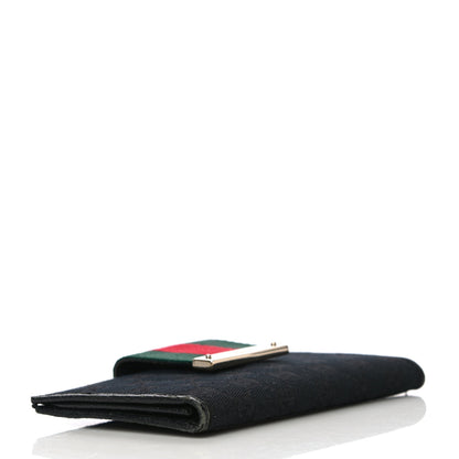 Gucci Monogram Grained Calfskin Ladies Web Continental Wallet Black 4 of 22