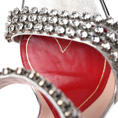 Gucci Nappa Silk Crystal Bertie High Heel Sandals 36.5 Argento 13 of 15
