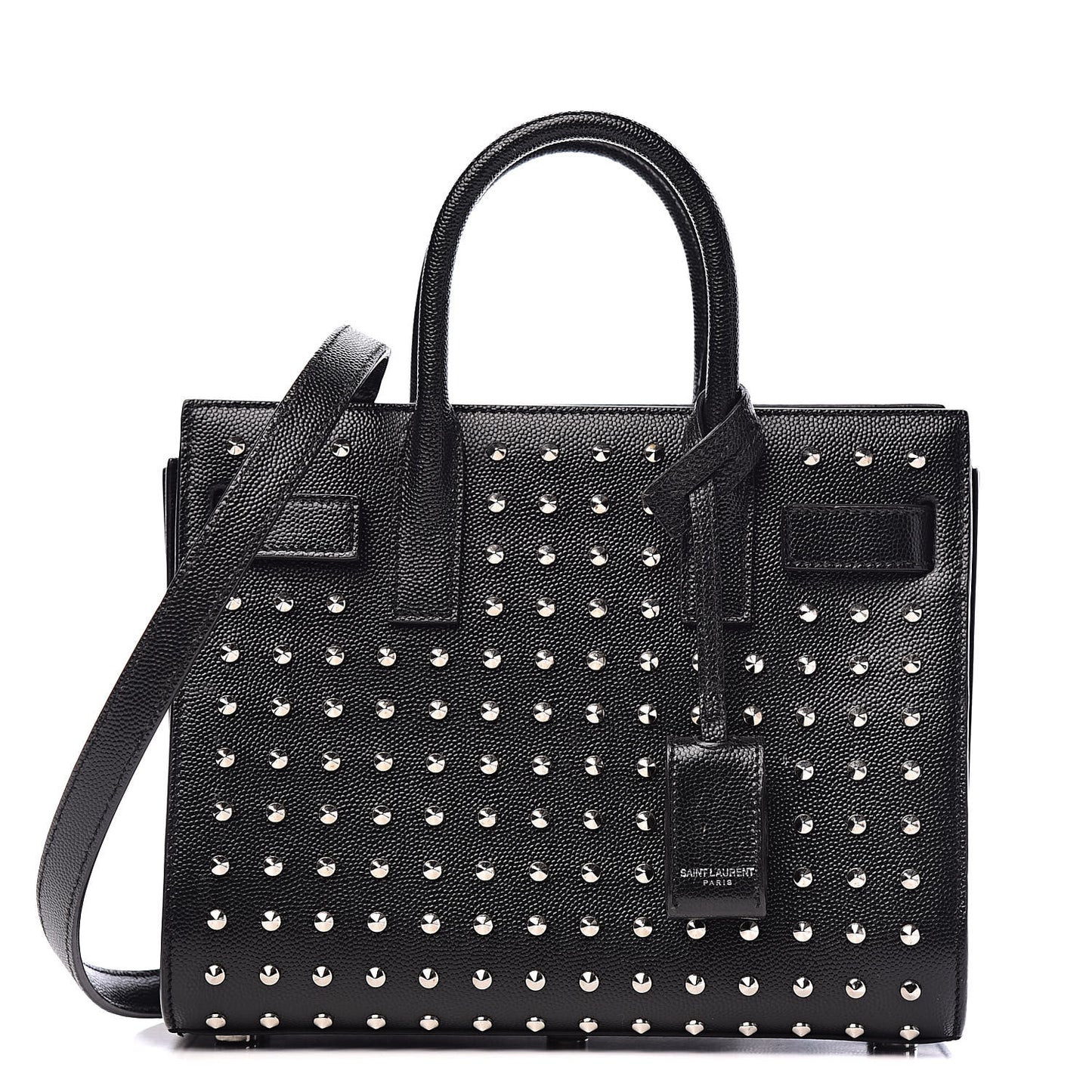 Calfskin Studded Nano Sac De Jour Black
