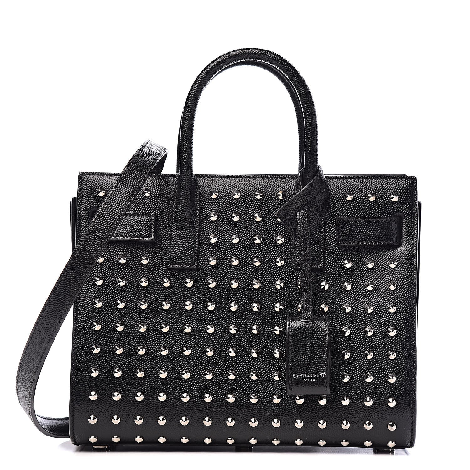 Saint Laurent Calfskin Studded Nano Sac De Jour Black 1 of 15