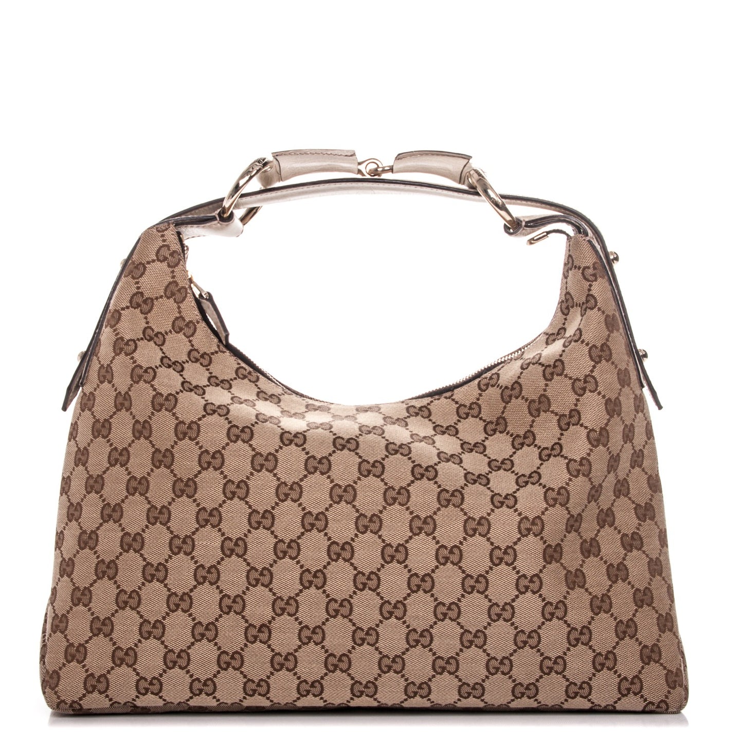 Monogram Medium Horsebit Chain Hobo Off White