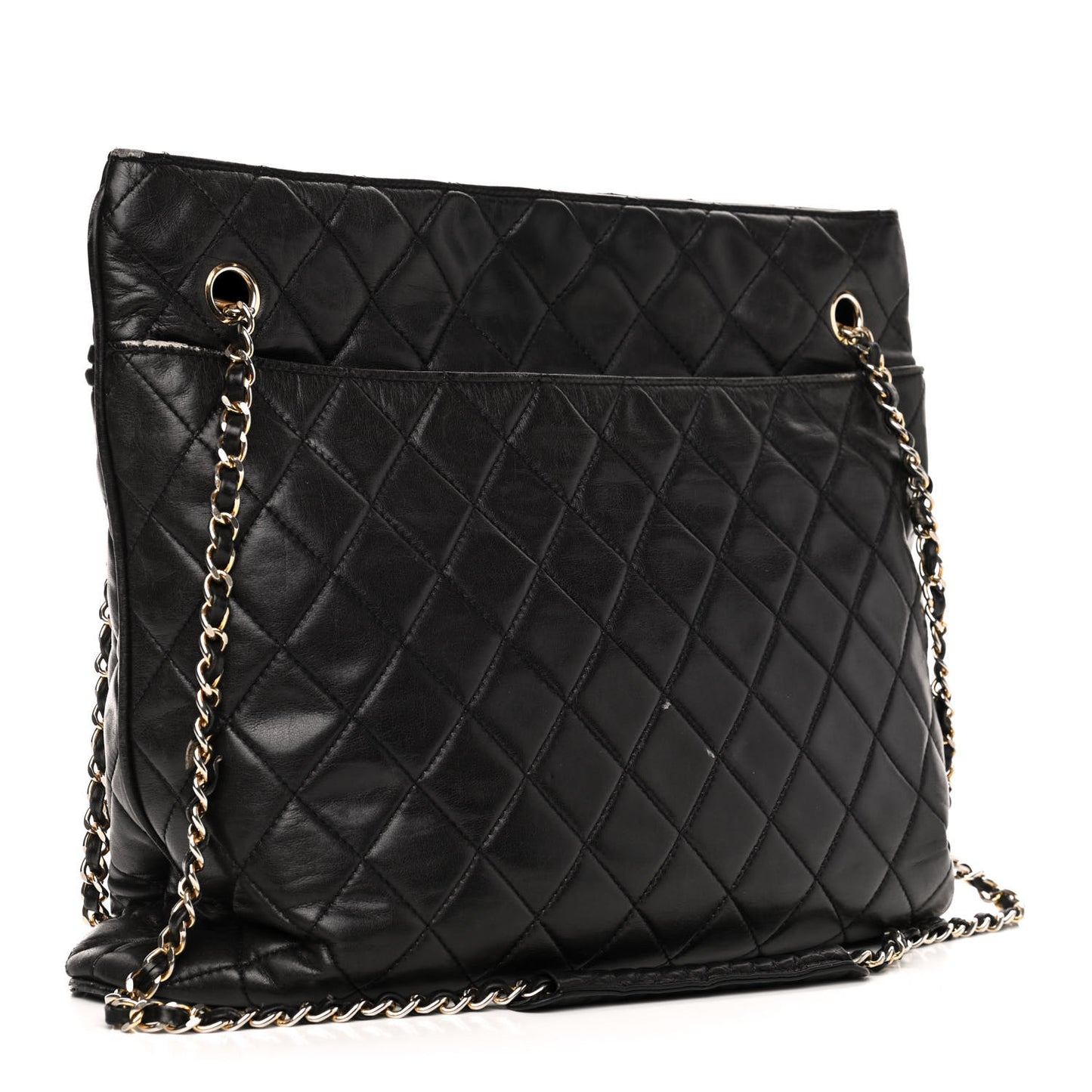 Lambskin Quilted Shoulder Bag Black