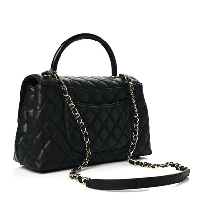 Chanel Caviar Quilted Small Coco Handle Flap Black 3 of 11