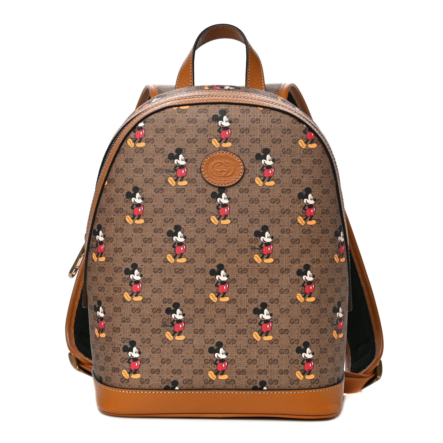Gucci X DISNEY Mini Vintage GG Supreme Monogram Mickey Mouse Small Dome Backpack Beige Vintage Sun Oil 3 of 13