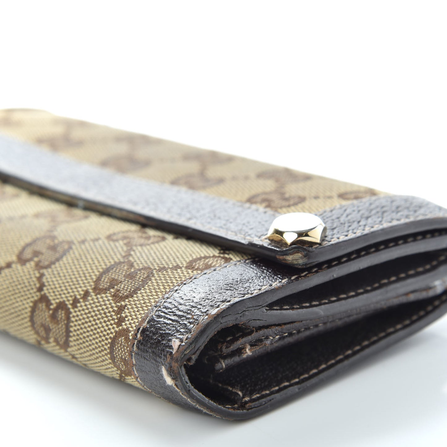 Crystal Monogram Continental Charmy Wallet Brown