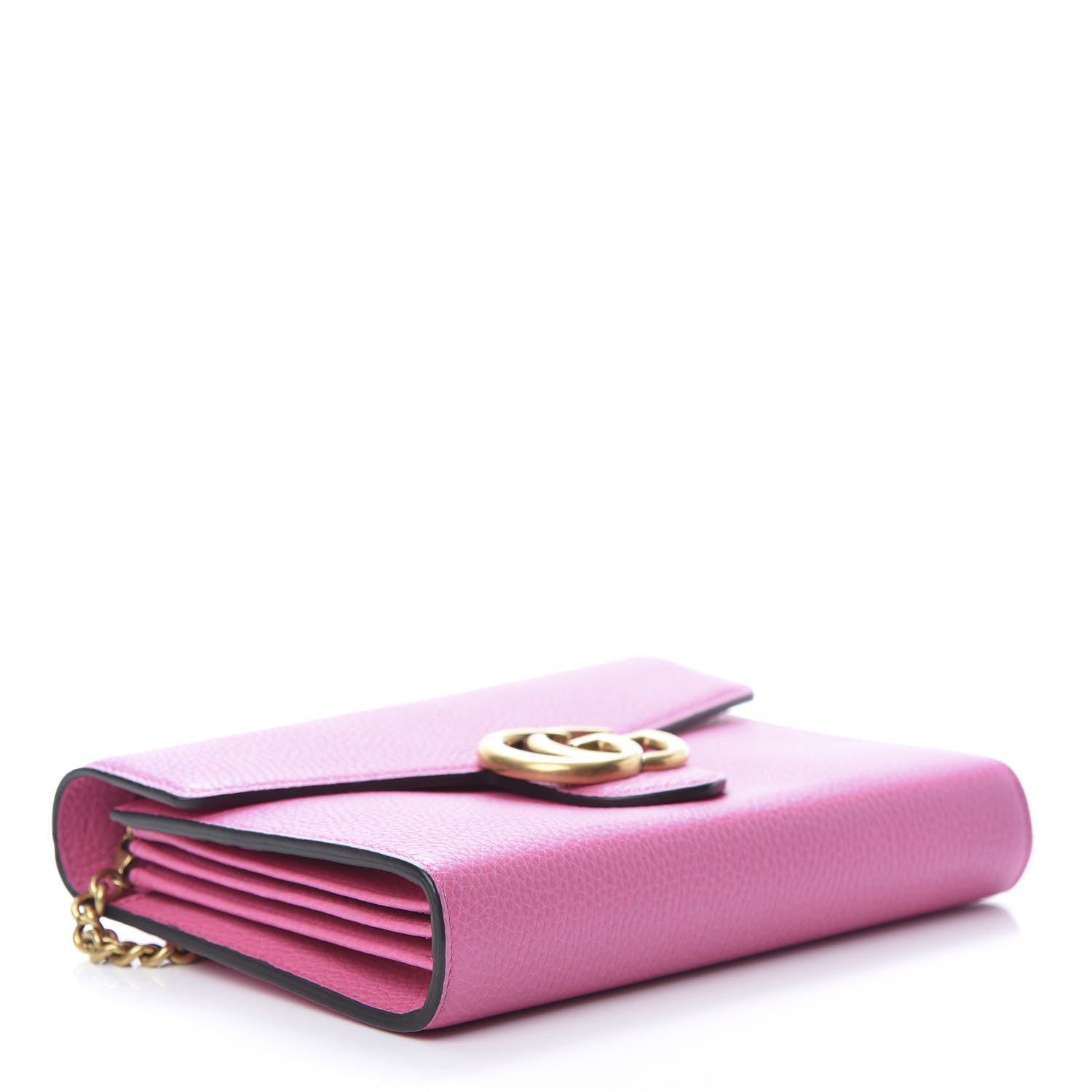Gucci Cellarius Calfskin GG Marmont Chain Wallet Pink Tropical Flower 4 of 11