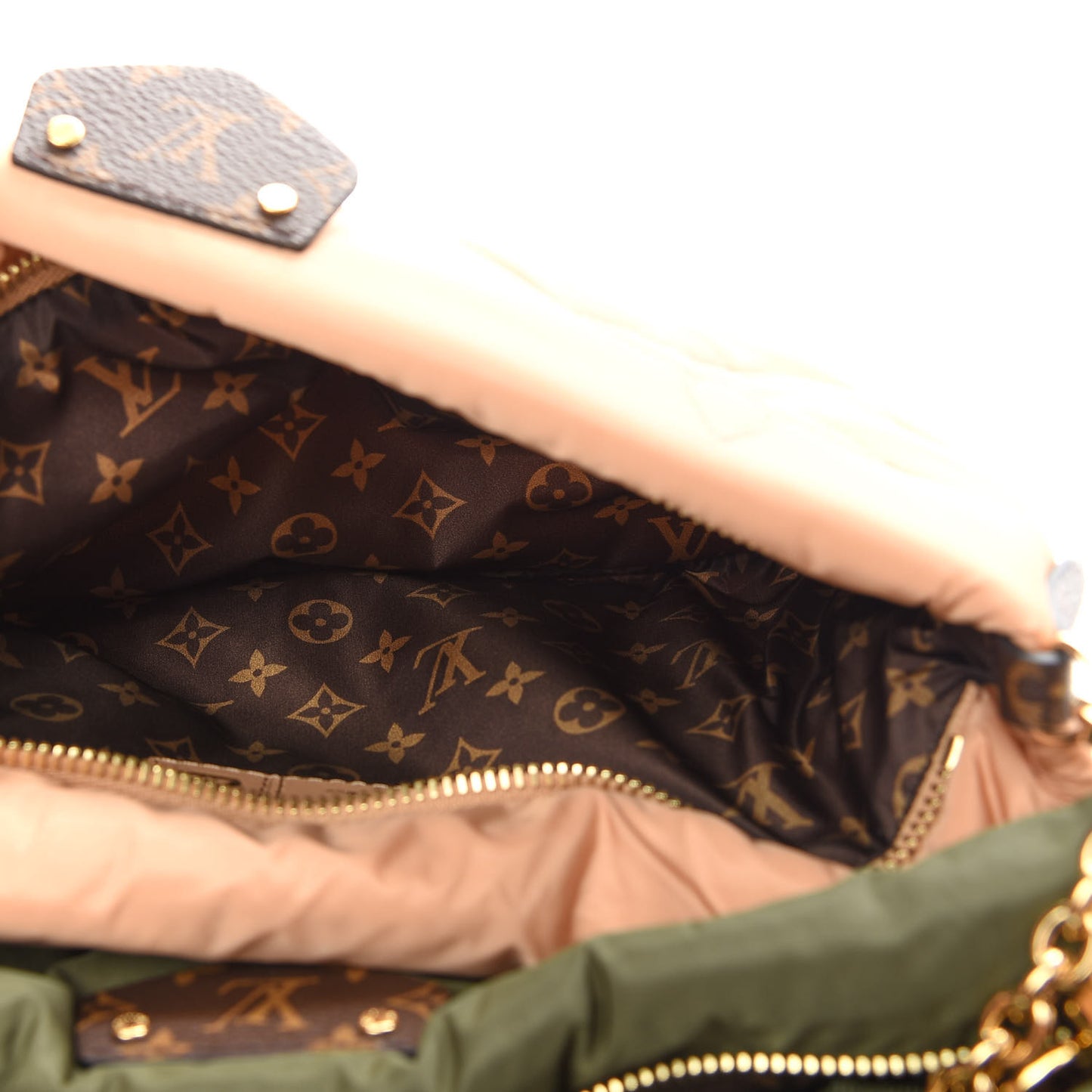 Econyl Monogram Pillow Maxi Multi Pochette Accessories Kaki Beige