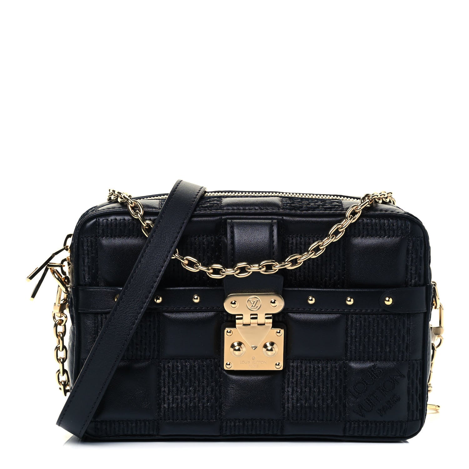 Louis Vuitton Lambskin Damier Quilt Troca PM Black 1 of 14