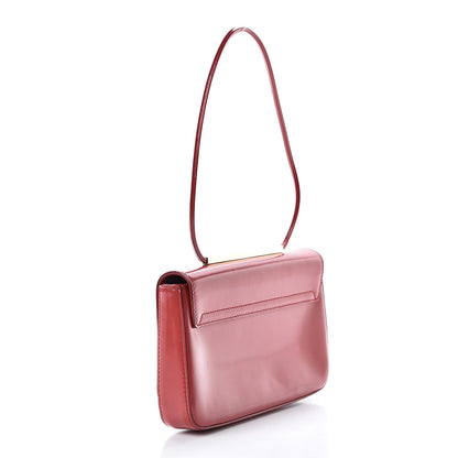 Gucci Calfskin Metal Bar Handbag Red 3 of 15