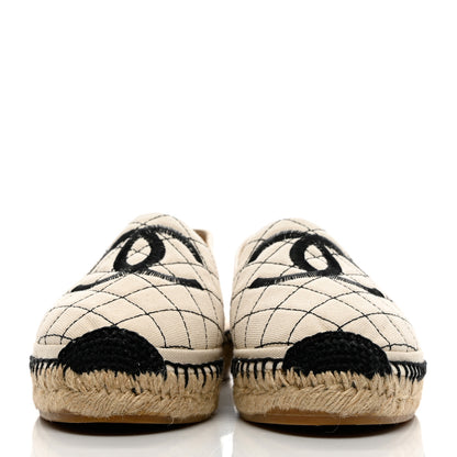 Chanel Fabric Biarritz CC Espadrilles 39 Beige Black 2 of 9