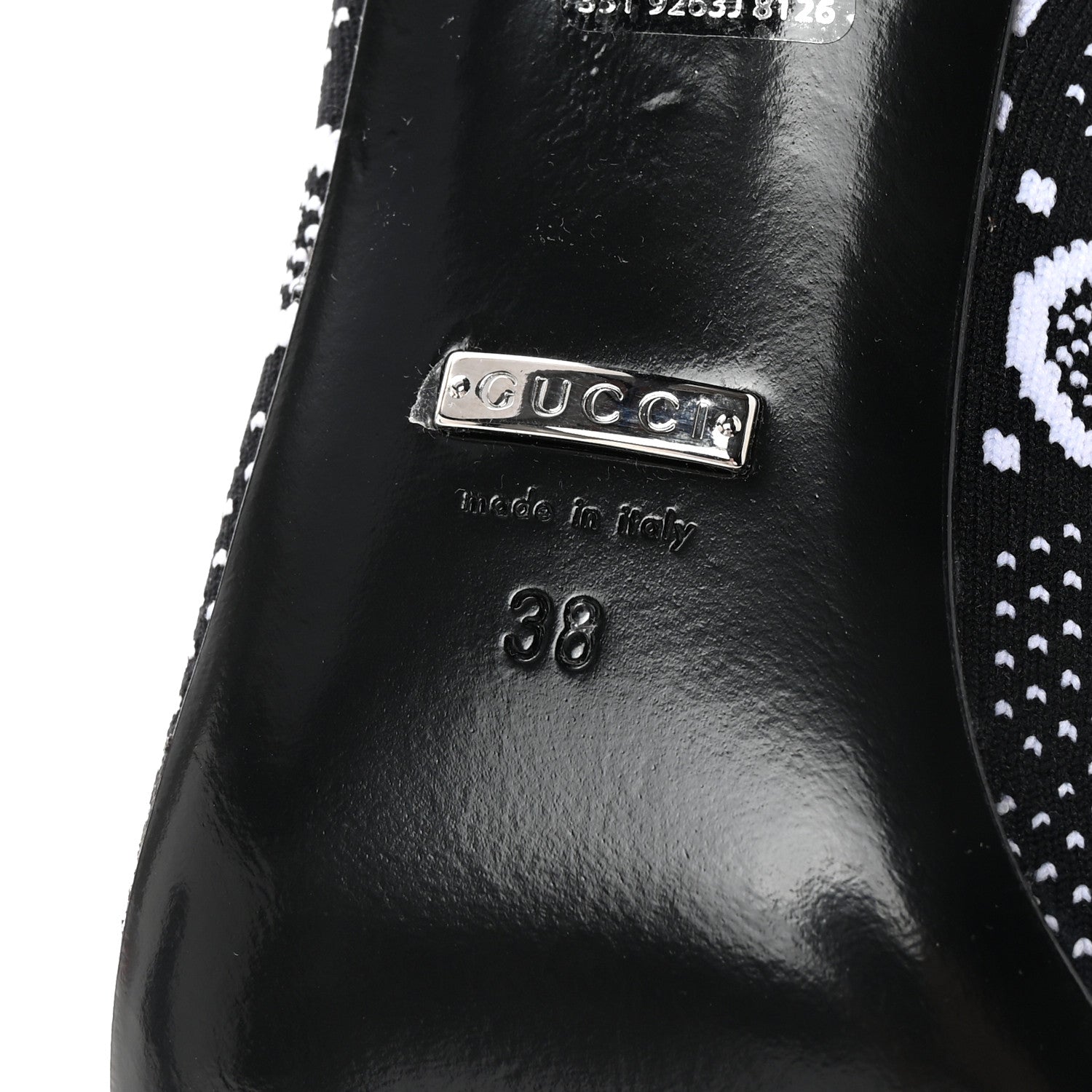 Gucci Technical Jersey Knit GG Monogram Square G 75mm Ankle Boots 38 Black Great White 7 of 9