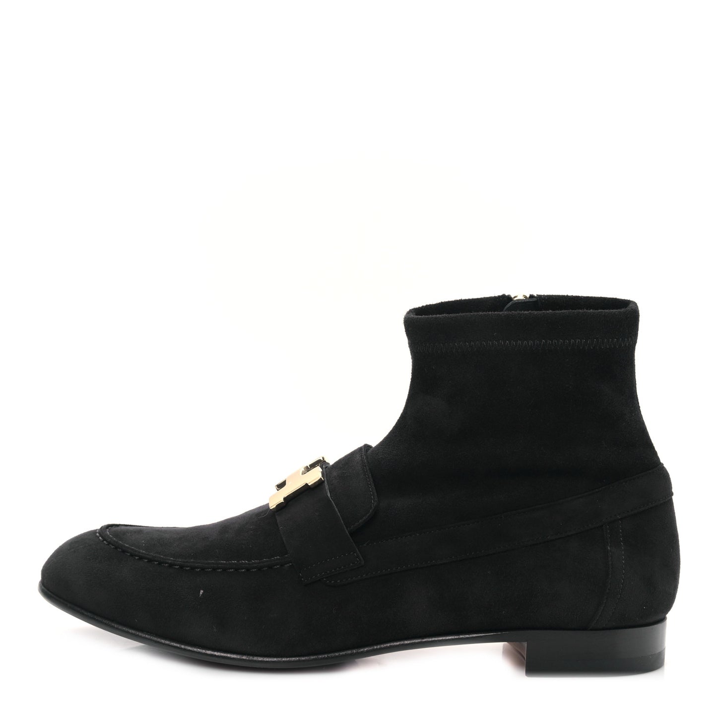 Stretch Velvet Goatskin Saint Honore Ankle Boots 37 Black