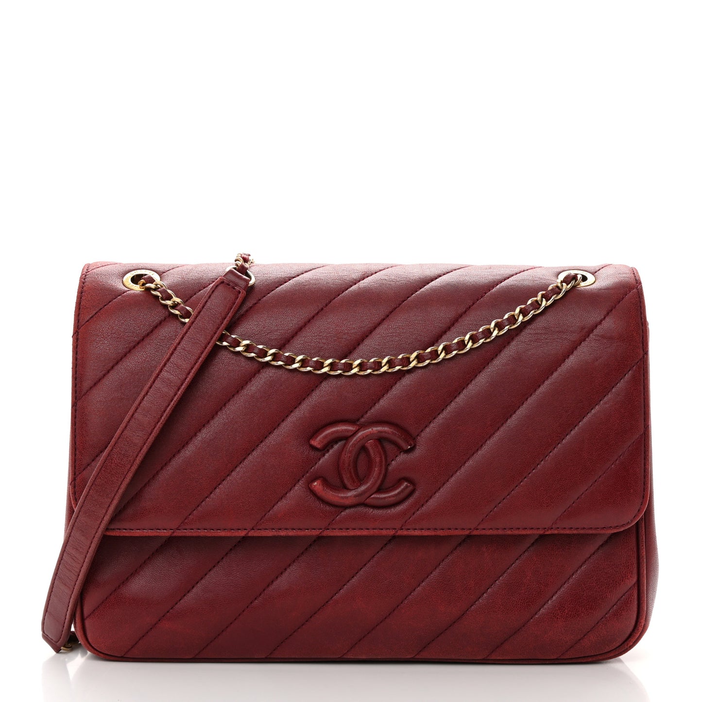 Lambskin Quilted Jumbo Coco Vintage Flap Burgundy