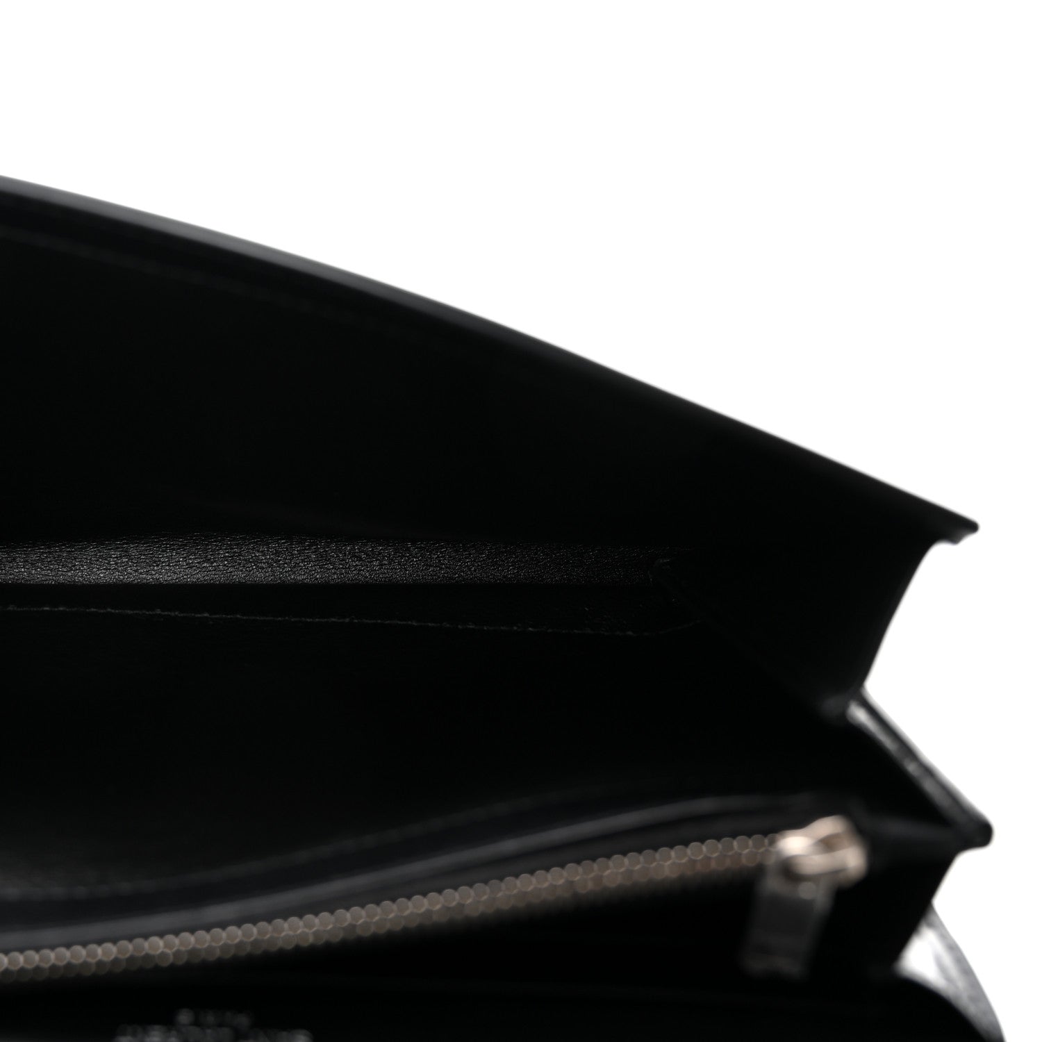 Saint Laurent Glazed Calfskin Cassandre Wallet On Chain WOC Black 5 of 9