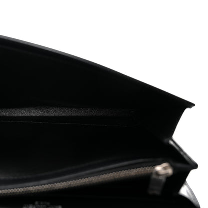 Saint Laurent Glazed Calfskin Cassandre Wallet On Chain WOC Black 5 of 9