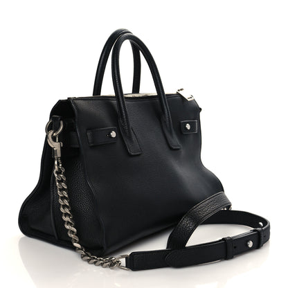 Saint Laurent Grained Calfskin Small Supple Sac De Jour Duffle Black 3 of 9