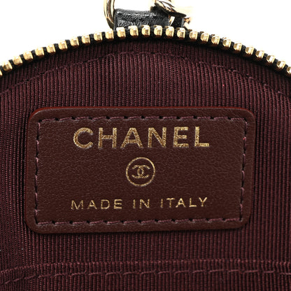 Chanel Caviar Quilted Round Clip On Coin Purse Black 7 of 10