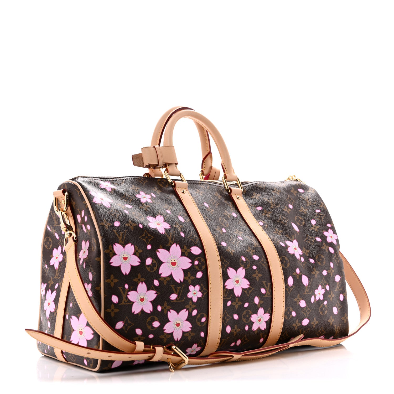 Louis Vuitton LV X TM Monogram Cherry Blossom Keepall Bandouliere 45 Sakura Brown 2 of 9