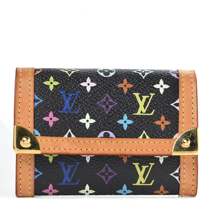 Louis Vuitton Monogram Multicolor Porte-Monnaie Plat Coin Purse Black 1 of 10