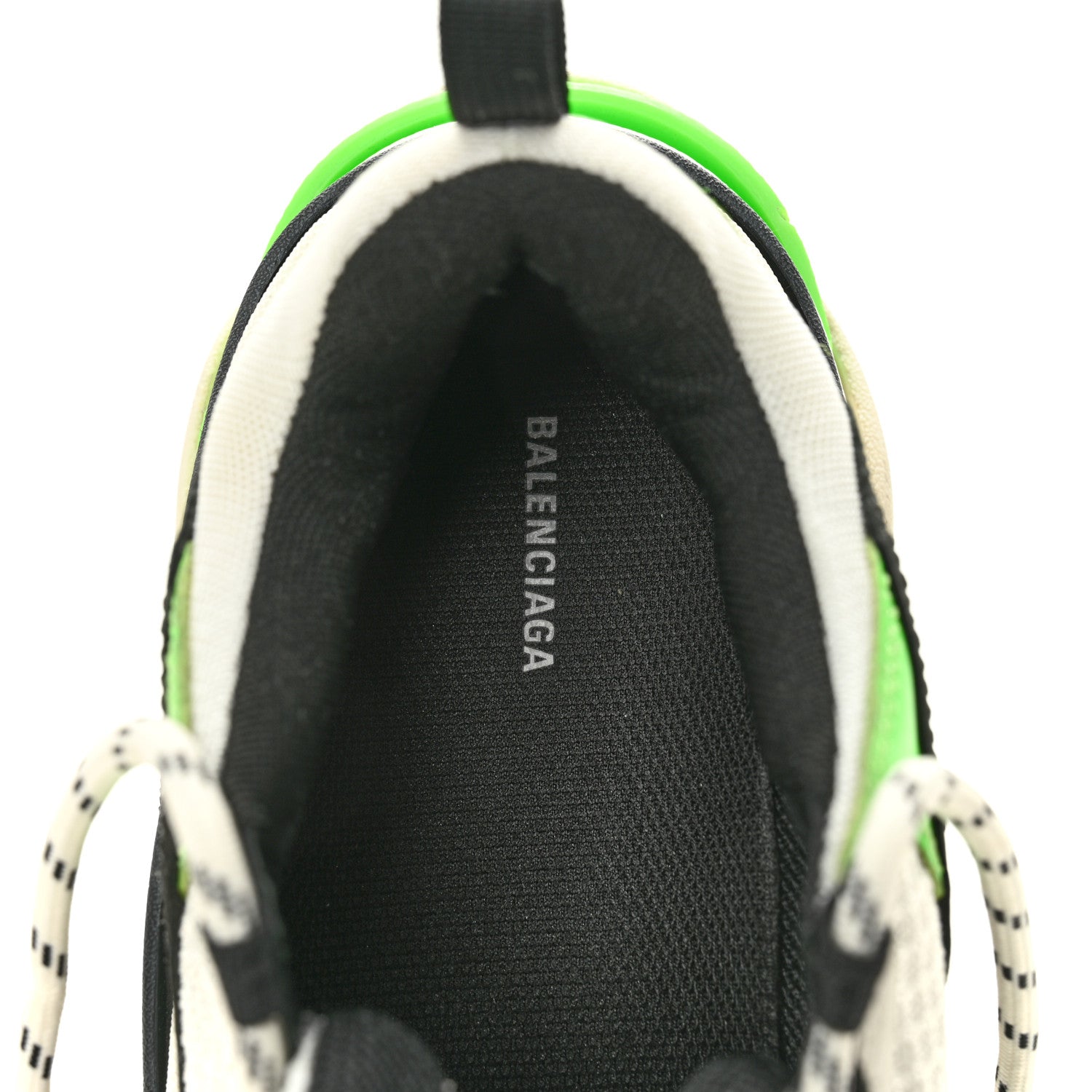 Balenciaga Fabric Mesh Womens Triple S Sneakers 37 White Green Fluo Black 7 of 12